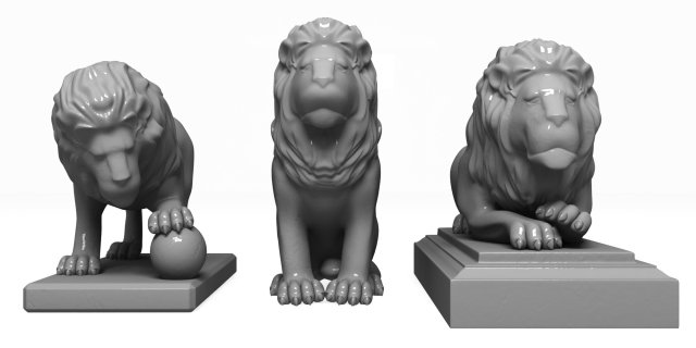 statue of a lion 3D 모델 .c4d .max .obj .3ds .fbx .stl .blend 