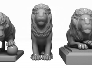 statue of a lion 3D Model