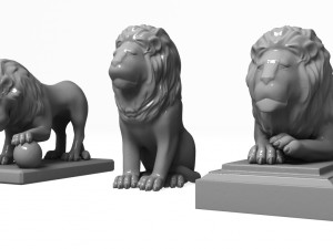 statue of a lion 3D 모델