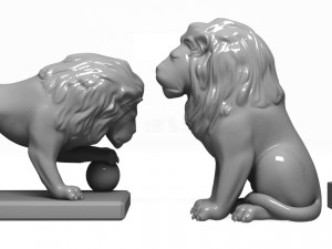 statue of a lion 3D 모델
