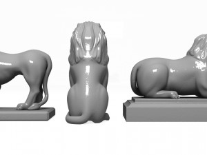 statue of a lion 3D 모델