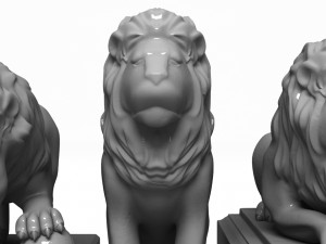 statue of a lion 3D 모델