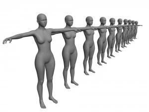 age girl growth 3D Model