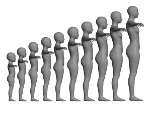 age girl growth Model 3D