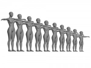 age girl growth Model 3D