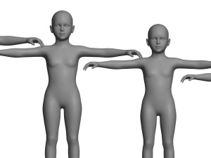 age girl growth Model 3D
