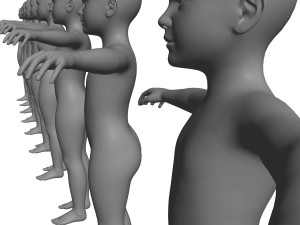 age girl growth Model 3D