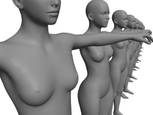 age girl growth Model 3D