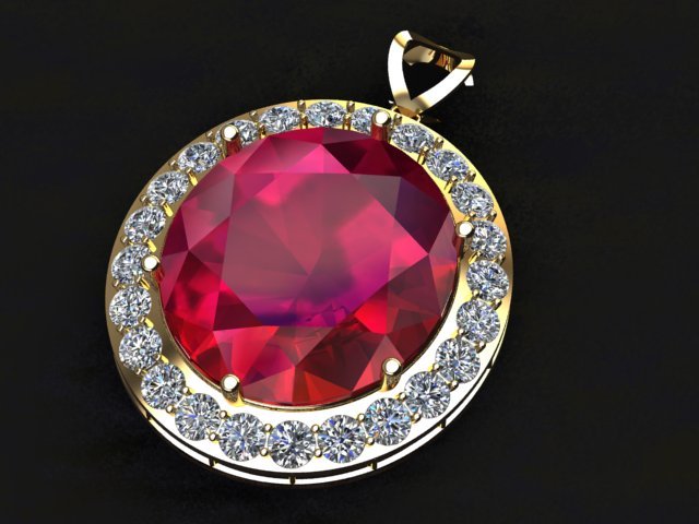 ruby necklace 3D Print Model .c4d .max .obj .3ds .fbx .stl .blend