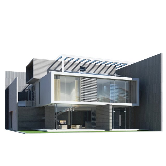 modern house 3D Model .c4d .max .obj .3ds .fbx .stl .blend 