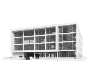 low rise office building with courtyard Modelo 3D