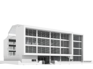 low rise office building with courtyard Modelo 3D