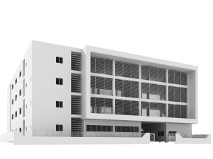 low rise office building with courtyard Modelo 3D