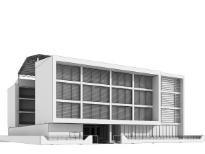 low rise office building with courtyard Modelo 3D