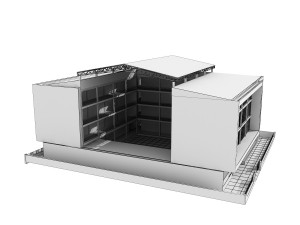 low rise office building with courtyard Modelo 3D