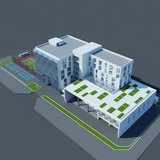 office complex 3D 模型 .c4d .max .obj .3ds .fbx .stl .blend