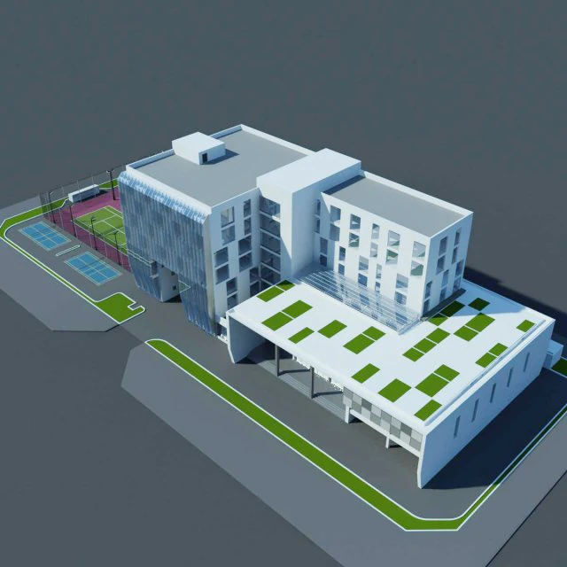 사무실 단지 3D 모델 .c4d .max .obj .3ds .fbx .stl .blend 