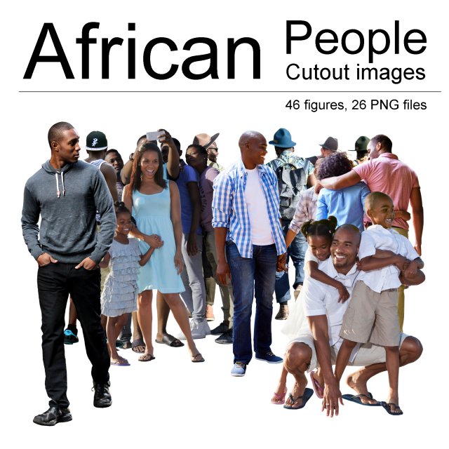 african people cutouts CG テクスチャ .c4d .max .obj .3ds .fbx .stl .blend 