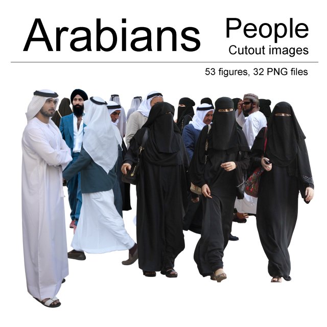 arabian people cutout images Texturas CG .c4d .max .obj .3ds .fbx .stl .blend 