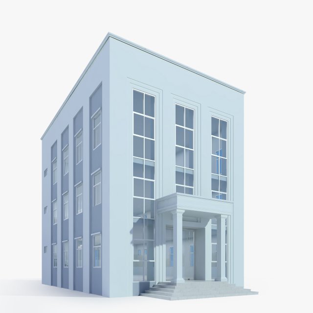 neoclassical small office building Model 3D .c4d .max .obj .3ds .fbx .stl .blend 