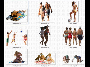 beach resort people cutout images texture CG Dokuları