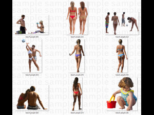 beach resort people cutout images texture CG Dokuları