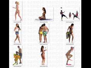 beach resort people cutout images texture CG Dokuları