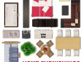 Home Furnishings Plan View Collection Texture 3D Model