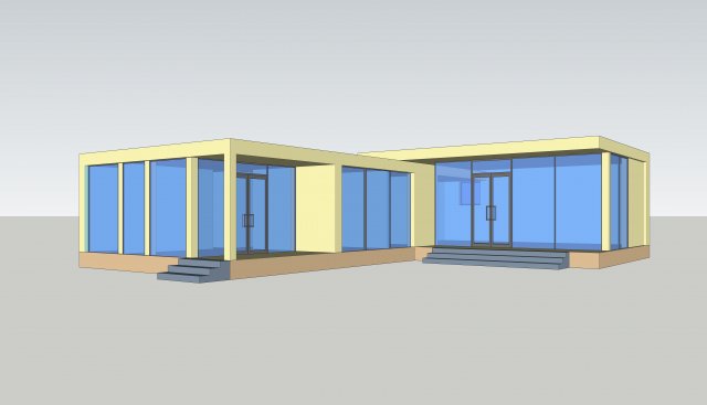 small simple country house modern architecture 3 bedrooms 3D Модель .c4d .max .obj .3ds .fbx .stl .blend 
