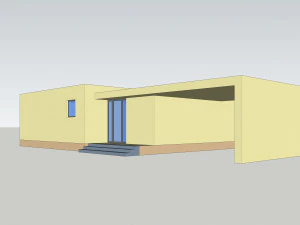 small simple country house modern architecture 3 bedrooms 3D Model