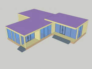 small simple country house modern architecture 3 bedrooms 3D Model