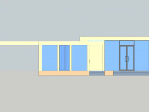 small simple country house modern architecture 3 bedrooms 3D Model