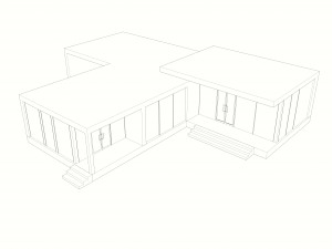 small simple country house modern architecture 3 bedrooms 3D Модель