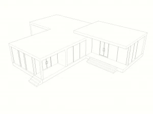 small simple country house modern architecture 3 bedrooms 3D Model