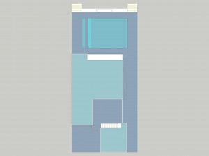 modern villa architecture swimming pool courtyard 3D Model