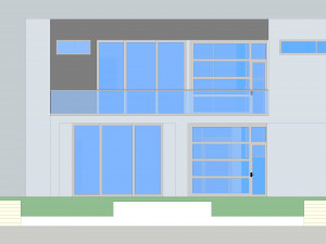 modern villa architecture swimming pool courtyard 3D Model