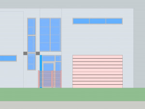 modern villa architecture swimming pool courtyard 3D Model