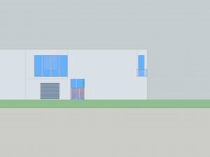 modern villa architecture swimming pool courtyard 3D Model