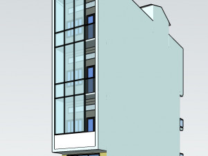 shophouse office building Modello 3D