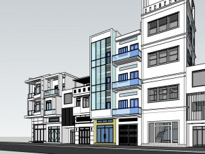 shophouse office building Modello 3D