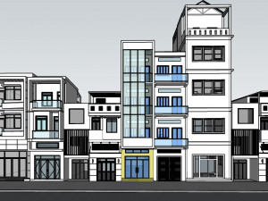 shophouse office building Modello 3D