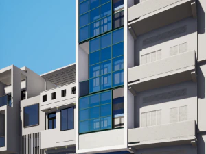 상점가 사무실 건물 2 3D 모델