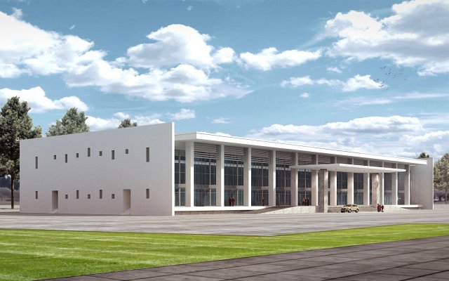 conference building 3D Модель .c4d .max .obj .3ds .fbx .stl .blend 