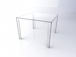 kartell transparent table and chairs set 3D 模型