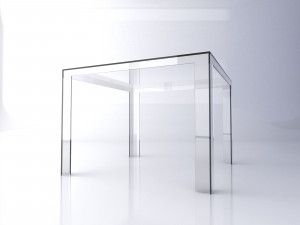 kartell transparent table and chairs set 3D 模型