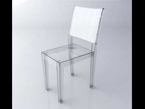kartell transparent table and chairs set 3D 模型