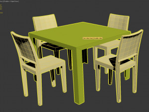 kartell transparent table and chairs set 3D 模型