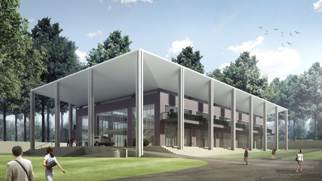 convention center multi-functional building modern architecture 3Dモデル .c4d .max .obj .3ds .fbx .stl .blend 