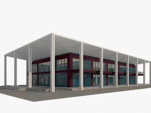 convention center multi-functional building modern architecture 3D Model