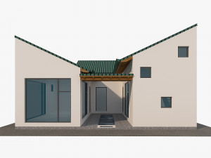 modern japanese house with small courtyard 3Dモデル